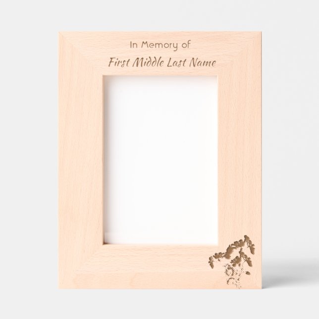 Christian Memorial Keepsake Geranium Flower Engraved Frames (Front)
