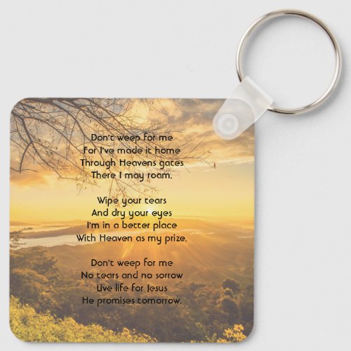Christian Memorial Keepsake Golden Sunrise 