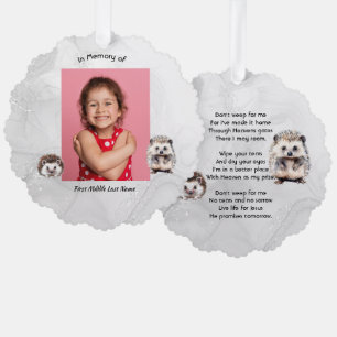 Christian Memorial Keepsake Hedgehog Children Ornament Card