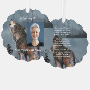 Christian Memorial Keepsake Howling Wolf Art Ornament Card