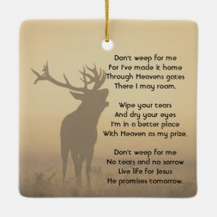 Christian Memorial Keepsake Hunter Stag Deer Ceramic Ornament