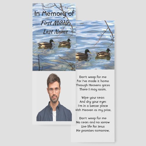 Christian Memorial Keepsake Lake Ducks Birds