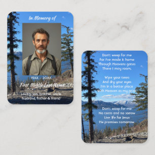 Christian Memorial Keepsake Lake  Forest Trees Business Card