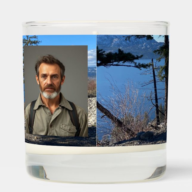 Christian Memorial Keepsake Lake  Forest Trees Scented Candle (Right)