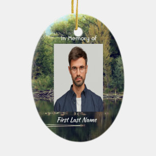 Christian Memorial Keepsake Lake Pond Park Ducks Ceramic Ornament