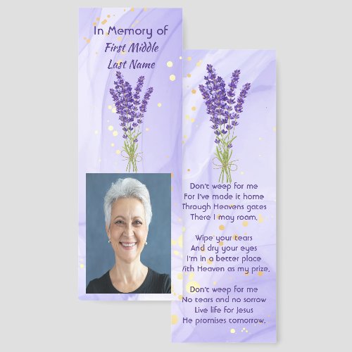 Christian Memorial Keepsake Lavender Garden Flower