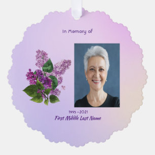 Christian Memorial Keepsake Lilac Garden Flower Ornament Card