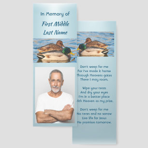 Christian Memorial Keepsake Mallard Ducks Bird Bookmarks