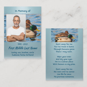 Christian Memorial Keepsake Mallard Ducks Bird Business Card