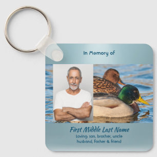 Christian Memorial Keepsake Mallard Ducks Bird Keychain