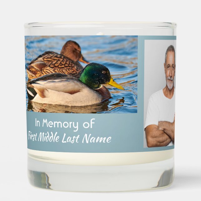 Christian Memorial Keepsake Mallard Ducks Bird Scented Candle (Front)