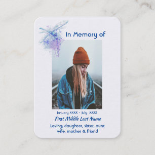 Christian Memorial Keepsake Memorial Dragonfly Business Card