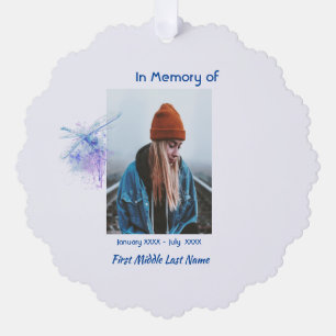 Christian Memorial Keepsake Memorial Dragonfly  Ornament Card