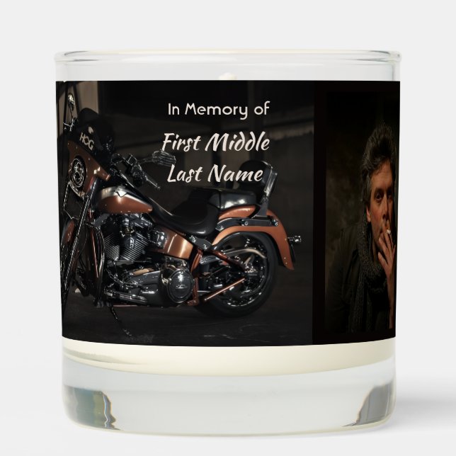Christian Memorial Keepsake Motorcycle Biker Scented Candle (Front)