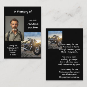 Christian Memorial Keepsake Motorcycle Chopper Business Card