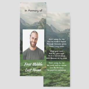 Christian Memorial Keepsake Mountain Lake Bookmarks
