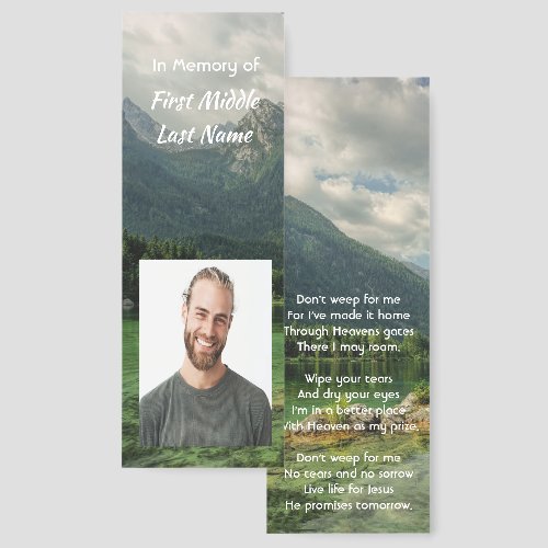 Christian Memorial Keepsake Mountain Lake 