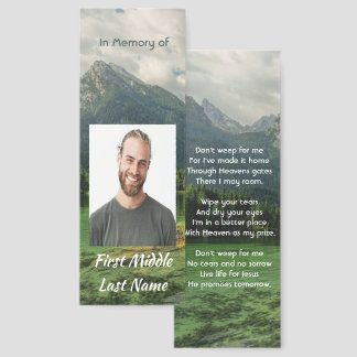Christian Memorial Keepsake Mountain Lake  Bookmarks