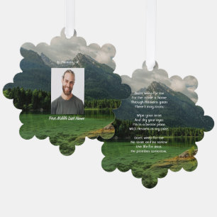 Christian Memorial Keepsake Mountain Lake Ornament Card