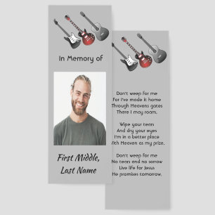 Christian Memorial Keepsake Musician Guitar Music  Bookmarks