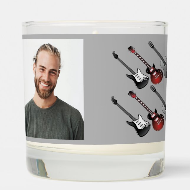 Christian Memorial Keepsake Musician Guitar Music  Scented Candle (Left)