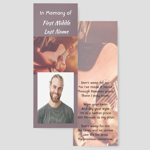 Christian Memorial Keepsake Musician Piano Guitar 