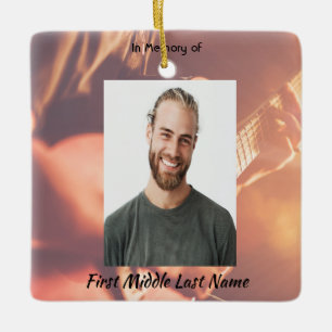 Christian Memorial Keepsake Musician Piano Guitar Ceramic Ornament