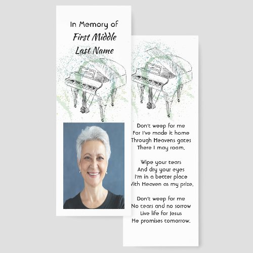 Christian Memorial Keepsake Photo  Piano Musician