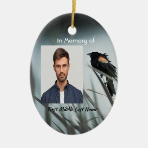 Christian Memorial Keepsake Red-wing Blackbird Ceramic Ornament