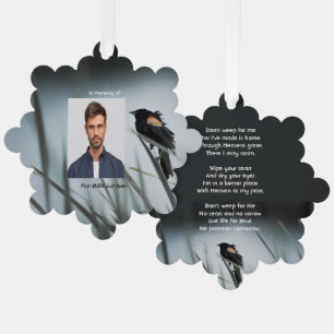 Christian Memorial Keepsake Red-wing Blackbird Ornament Card