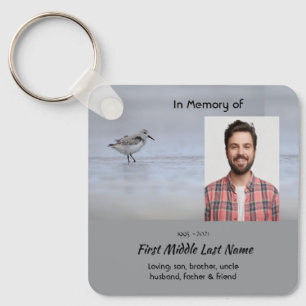 Christian Memorial Keepsake Sandpiper Shore Bird Keychain