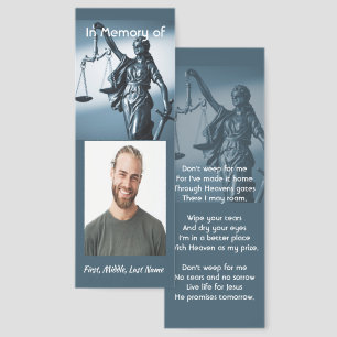 Christian Memorial Keepsake Scales Justice Law Bookmarks