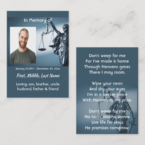 Christian Memorial Keepsake Scales Justice Law