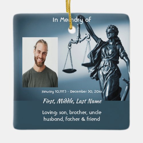 Christian Memorial Keepsake Scales Justice Law