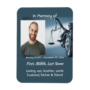 Christian Memorial Keepsake Scales Justice Law Magnet