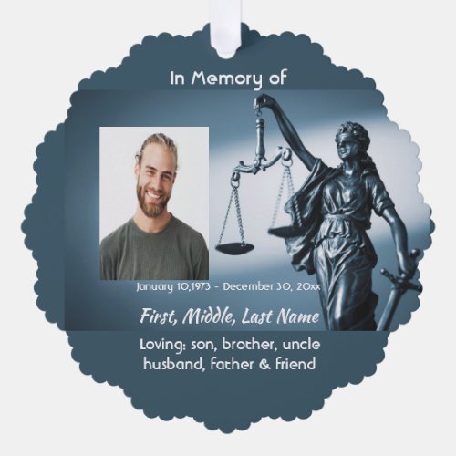 Christian Memorial Keepsake Scales Justice Law