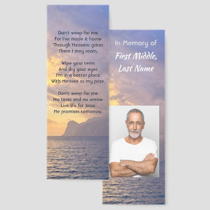 Christian Memorial Keepsake Sea Sky Cloud Island  Bookmarks