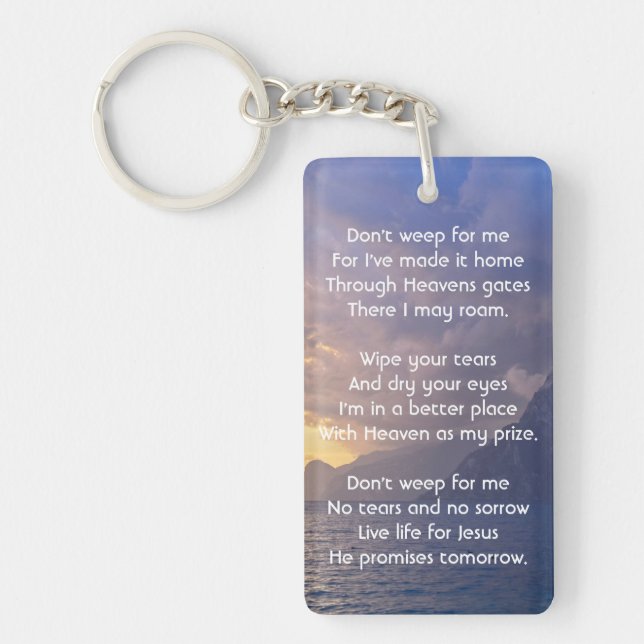 Christian Memorial Keepsake Sea Sky Cloud Island  Keychain (Front)