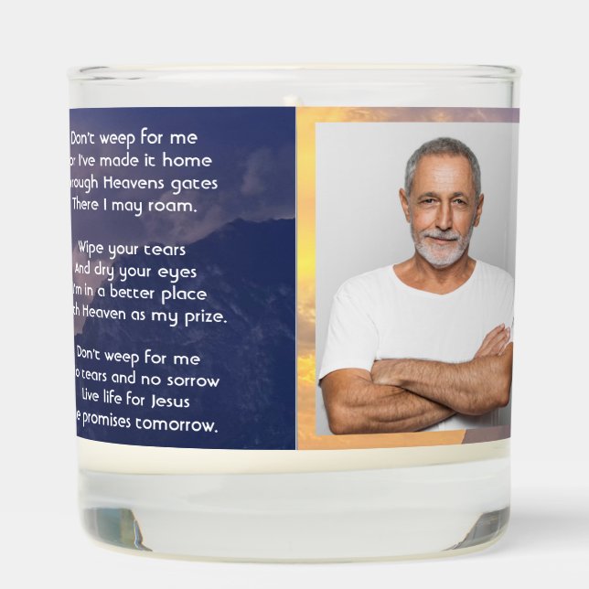 Christian Memorial Keepsake Sea Sky Cloud Island  Scented Candle (Right)