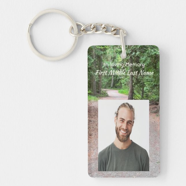 Christian Memorial Keepsake Trail Path Walk Hike  Keychain (Front)