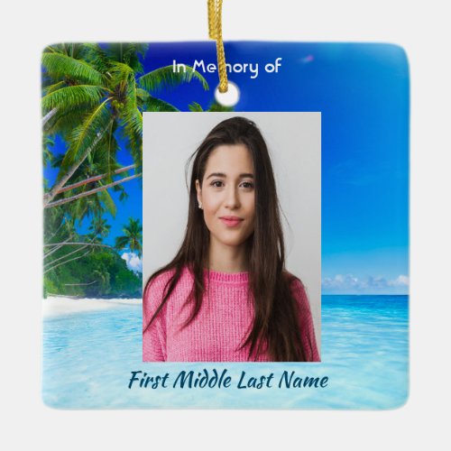 Christian Memorial Keepsake Tropical Beach Exotic