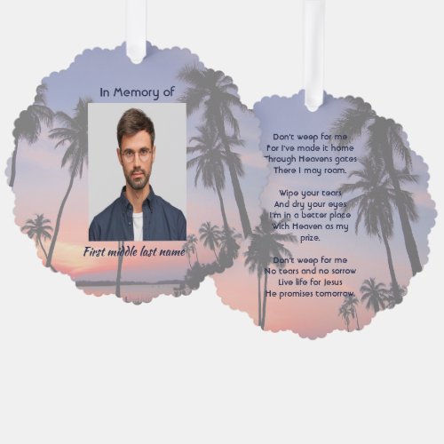 Christian Memorial Keepsake Tropical Beach