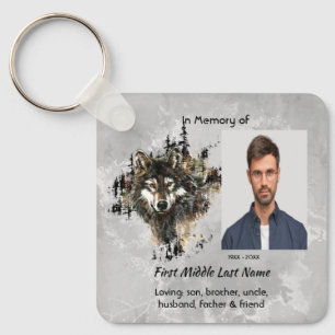 Christian Memorial Keepsake Wolf Wolves Animal art Keychain