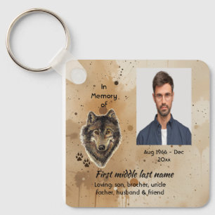 Christian Memorial Keepsake Wolf Wolves Animal Keychain