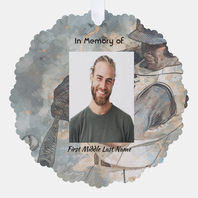 Christian  Memorial Memory Card Baseball Sport (Front)