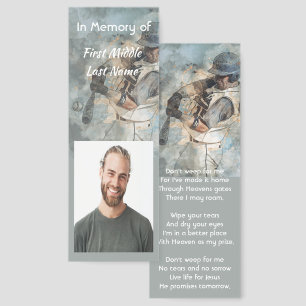 Christian Memorial Memory Keepsake Baseball Sport Bookmarks