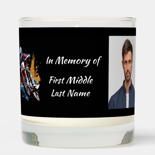Christian Memorial Motocross Motorcycle Racing Scented Candle (Front)