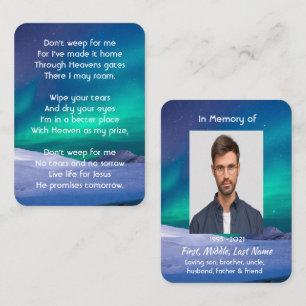 Christian Memorial Northern Lights Aurora Borealis Business Card