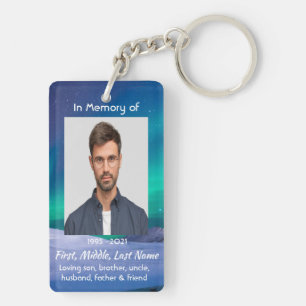 Christian Memorial Northern Lights Aurora Borealis Keychain