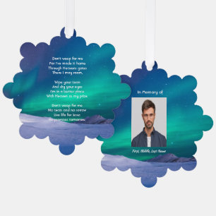 Christian Memorial Northern Lights Aurora Borealis Ornament Card